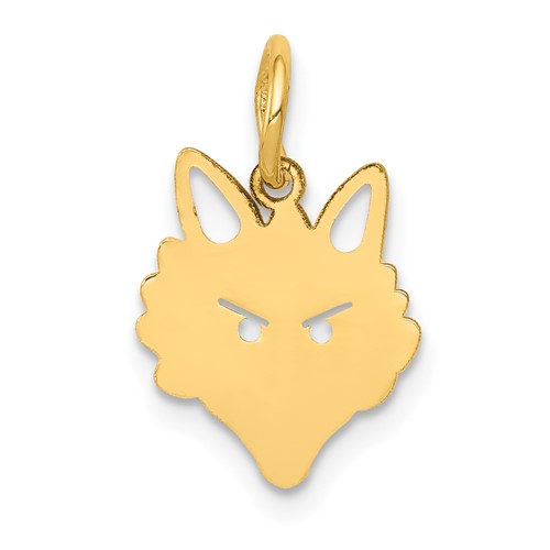14K Yellow Gold Fox Head Charm
