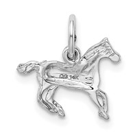 14K White Gold Cantering Horse Charm view 3