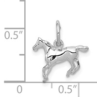 14K White Gold Cantering Horse Charm view 4