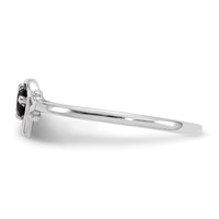 14K White Gold 3mm Round Sapphire Birthstone Heart Ring view 4