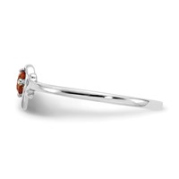 14K White Gold 3mm Round Citrine Birthstone Heart Ring view 4