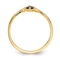 14K 3mm Round Lab Created Alexandrite Birthstone Heart Ring view 2