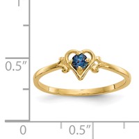 14K 3mm Round Lab Created Alexandrite Birthstone Heart Ring view 3