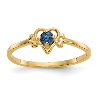 10K Synthetic Alexandrite Birthstone Heart Ring