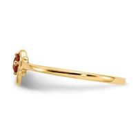 14K 3mm Yellow Gold Round Citrine Birthstone Heart Ring view 4