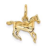 14K Yellow Gold Polished Cantering Horse Charm view 3