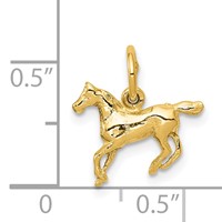14K Yellow Gold Polished Cantering Horse Charm view 4