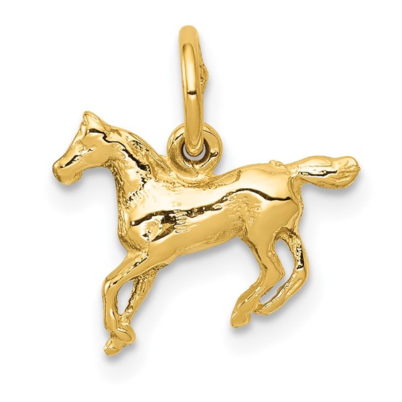 Gold Polished Horse Pendants