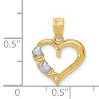 14K and White Rhodium Polished -x- and Heart Pendant view 4