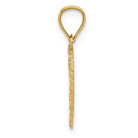 14K Polished and Textured Open Heart Pendant view 2