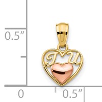14K Two-tone Mini I Love U Charm view 3