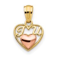 14K Two-tone Mini I Love U Charm view 1