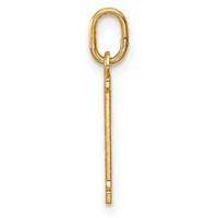14K Yellow Gold Diamond-cut 21 Pendant view 2