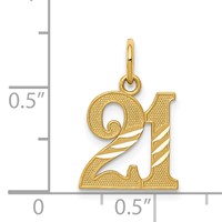 14K Yellow Gold Diamond-cut 21 Pendant view 4