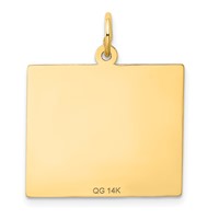 14K Yellow Gold Sunday the First Day Engravable Calendar Pendant view 3