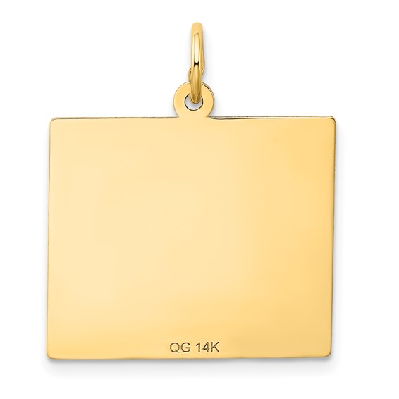 14k Sunday the First Day Engravable Calendar Pendant