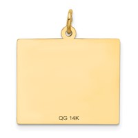 14K Yellow Gold Monday the First Day Engravable Calendar Pendant view 3