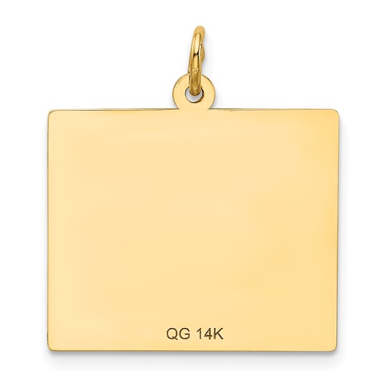 14k Monday the First Day Engravable Calendar Pendant