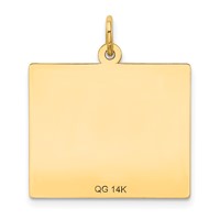 14K Yellow Gold Wednesday the First Day Engravable Calendar Pendant view 3