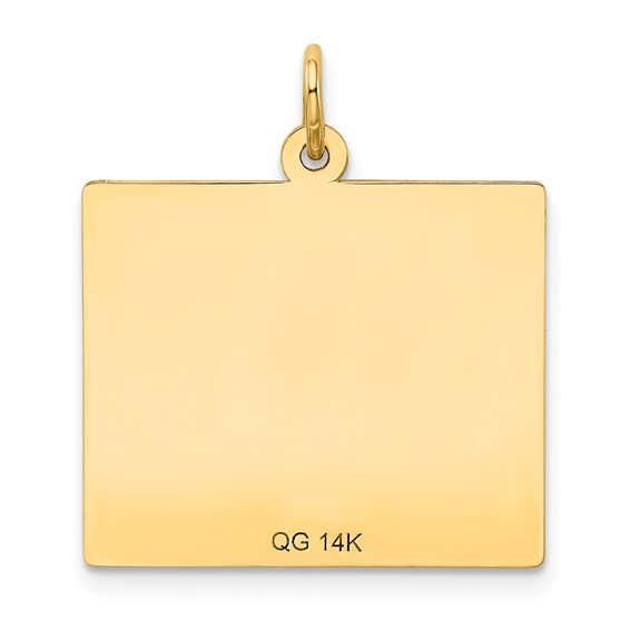 14k Wednesday the First Day Engravable Calendar Pendant