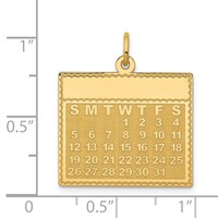 14K Yellow Gold Wednesday the First Day Engravable Calendar Pendant view 4
