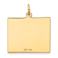 14K Yellow Gold Friday the First Day Engravable Calendar Pendant view 3