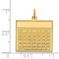 14K Yellow Gold Friday the First Day Engravable Calendar Pendant view 4