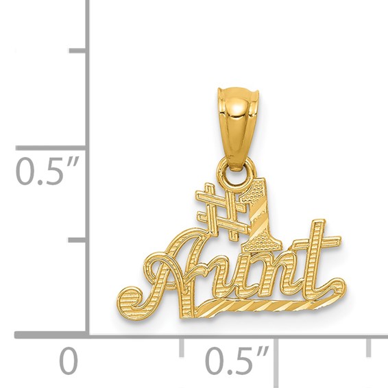 14k #1 AUNT Pendant