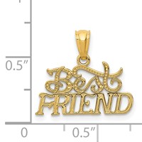 14K Yellow Gold Best Friend Pendant view 4