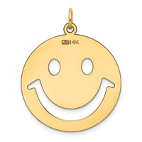 14K Yellow Gold Cut-out Smiley Face Charm view 3