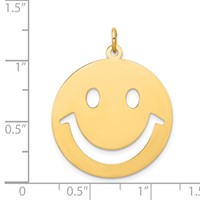 14K Yellow Gold Cut-out Smiley Face Charm view 4