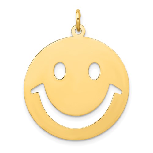 14K Yellow Gold Cut-out Smiley Face Charm