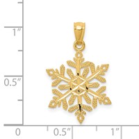 14K Diamond -Cut Snowflake Pendant view 4