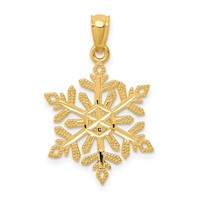 14K Diamond -Cut Snowflake Pendant view 1
