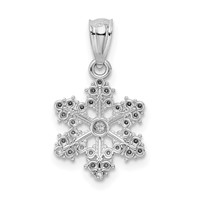 14K White Gold Snowflake Pendant view 3