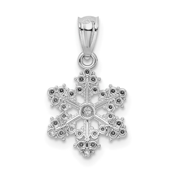 14k White Gold Snowflake Pendant