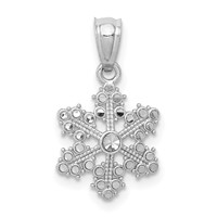 14K White Gold Snowflake Pendant view 1