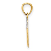 14K Pendant with White Rhodium Cut-out New York Skyline in Apple view 2