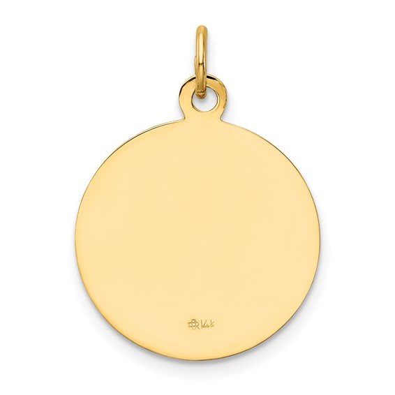 14k U.S. Air Force Insignia 17mm Disc Engravable on Reverse Pendant