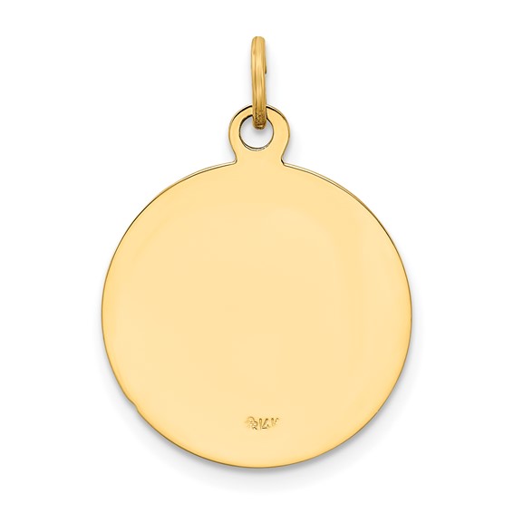 14k U.S. NAVY Insignia 17mm Disc Engravable on Reverse Pendant