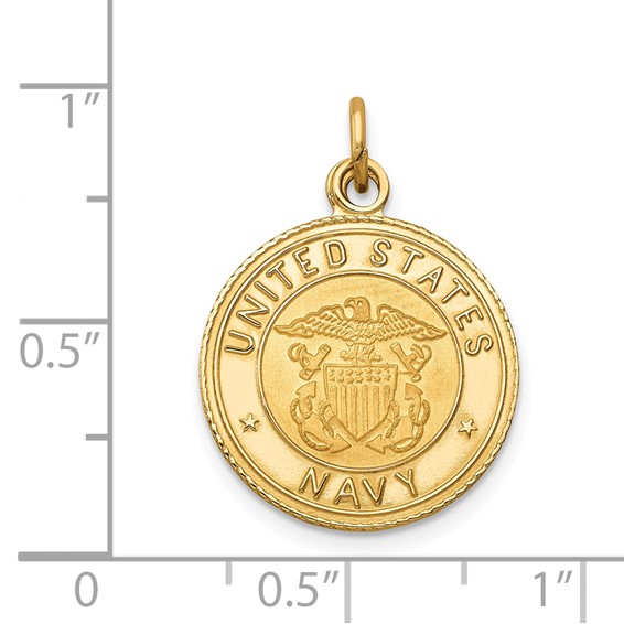 14k U.S. NAVY Insignia 17mm Disc Engravable on Reverse Pendant