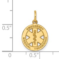 14K Small Emergency Medical Technician Disc Charm view 4