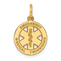 14K Small Emergency Medical Technician Disc Charm view 1