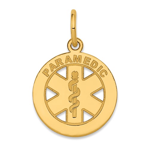 14K Yellow Gold Small Paramedic Medical Charm