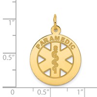 14K Yellow Gold Medium Paramedic Medical Pendant view 4