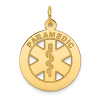 14K Yellow Gold Medium Paramedic Medical Pendant view 1