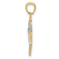 14K and White Rhodium Ballet Shoe Pendant view 2