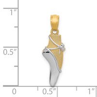14K and White Rhodium Ballet Shoe Pendant view 4