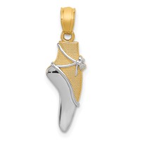 14K and White Rhodium Ballet Shoe Pendant view 1