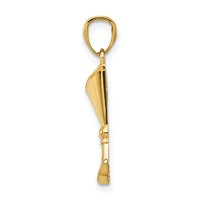 14K Yellow Gold Martini Glass Pendant with Green CZ Olive view 2